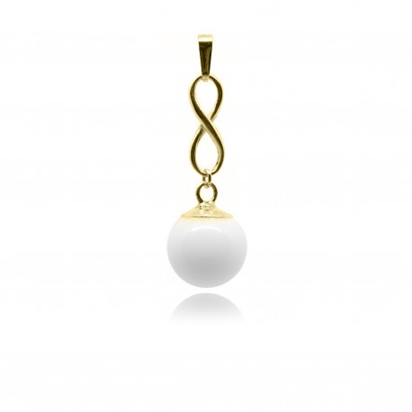 Collier avec pendentif infini en plaqué Or et perle contenant votre lait maternel C19