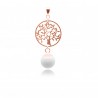 Collier avec pendentif arbre de vie doré à l'Or rose et perle contenant votre lait maternel