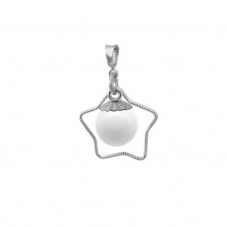 Collier avec pendentif étoile et perle contenant votre lait maternel C02