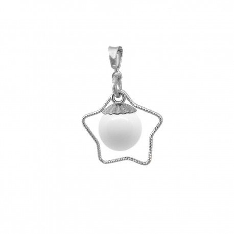 Collier avec pendentif étoile et perle contenant votre lait maternel C02