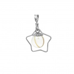 Collier avec pendentif étoile et perle contenant vos mèches de cheveux