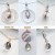 Collier avec pendentif anneau, zircons et perle contenant vos mèches de cheveux
