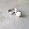 bague reglable large lait maternel meches de cheveux argent 925