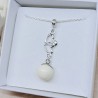 Collier avec pendentif coeur entrelacé et perle contenant votre lait maternel et/ou mèches de cheveux