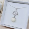 Collier avec pendentif coeur et infini entrelacés, perle contenant votre lait maternel et/ou mèches de cheveux