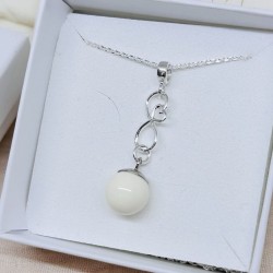 Collier avec pendentif infini & petit coeur et perle contenant votre lait maternel et/ou mèches de cheveux C46
