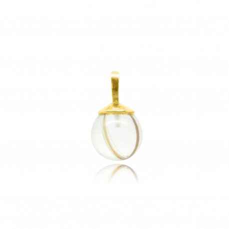 Collier simple en plaqué or contenant contenant vos mèches de cheveux CM24