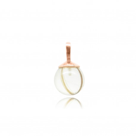 Collier simple en plaqué or rose contenant contenant vos mèches de cheveux CM24