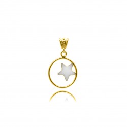 Collier avec étoile doré d'or contenant votre lait maternel C28