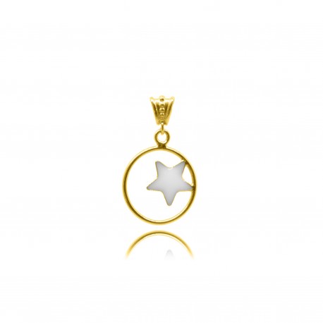 Collier avec étoile doré d'or contenant votre lait maternel C28