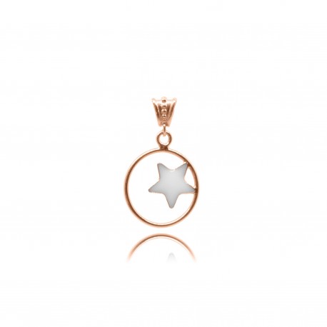Collier avec étoile en plaqué or rose contenant votre lait maternel C28