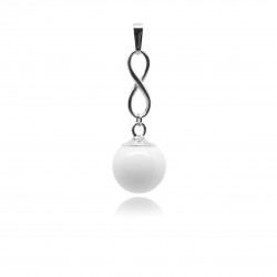 Collier avec pendentif infini et perle contenant votre lait maternel C19