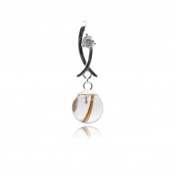 Collier avec pendentif moderne, oxyde de zirconium et perle contenant vos mèches de cheveux