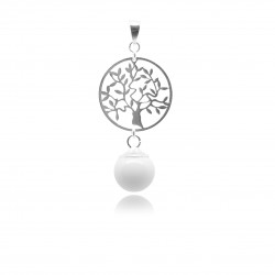 Collier avec pendentif arbre de vie et perle contenant votre lait maternel C05