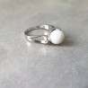 bague reglable ajoure lait maternel meches de cheveux argent 925