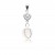 Collier avec pendentif coeur, zirconiums et perle contenant vos mèches
