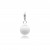 Collier avec pendentif anneau, zircons et perle contenant votre lait maternel C07