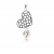 Collier avec pendentif gros coeur ajouré et perle contenant vos mèches