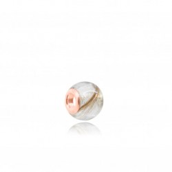 Perle adaptable Pandora doré à l'Or rose contenant vos mèches de cheveux