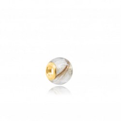 Perle adaptable Pandora doré d'or contenant vos mèches de cheveux