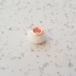 Perle hexagonale adaptable Pandora doré à l'Or rose contenant votre lait maternel