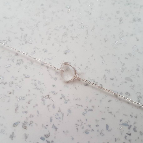 Bracelet réglable avec coeur contenant vos mèches de cheveux