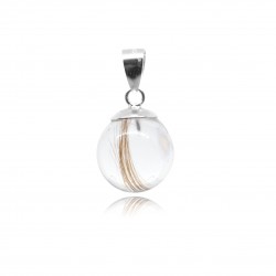 Collier homme simple avec perle contenant vos mèches de cheveux sans lait maternel