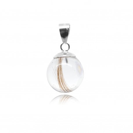 Collier homme simple avec perle mèches de cheveux